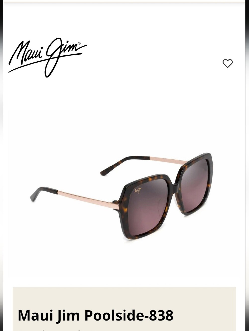 Maui Jim Poolside 838 Polarized Sunglasses with Original Case